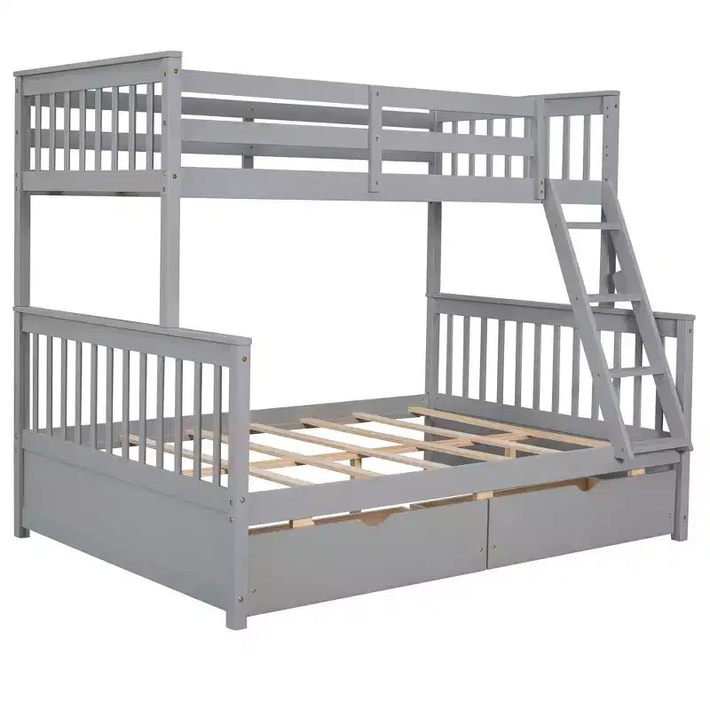 Lit superposé moderne en bois Luxystar, double au-dessus du complet, avec 2 tiroirs de rangement