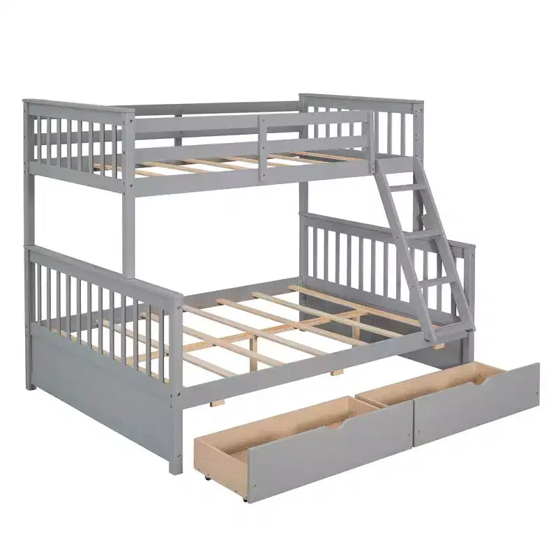 Lit superposé moderne en bois Luxystar, double au-dessus du complet, avec 2 tiroirs de rangement