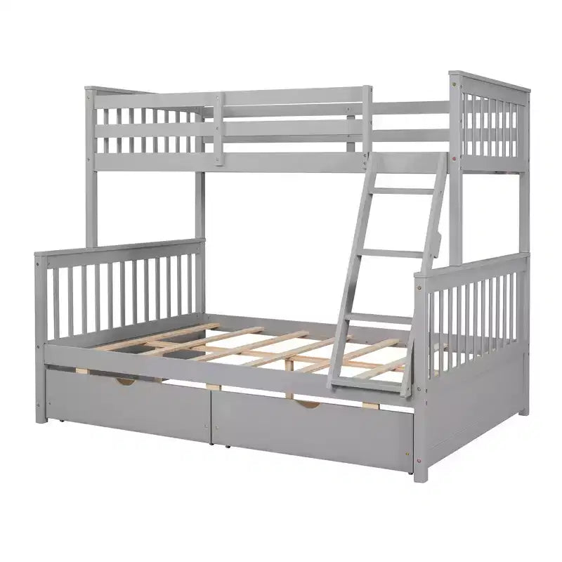 Lit superposé moderne en bois Luxystar, double au-dessus du complet, avec 2 tiroirs de rangement