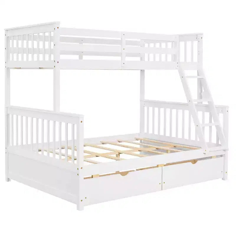Lit superposé moderne en bois Luxystar, double au-dessus du complet, avec 2 tiroirs de rangement