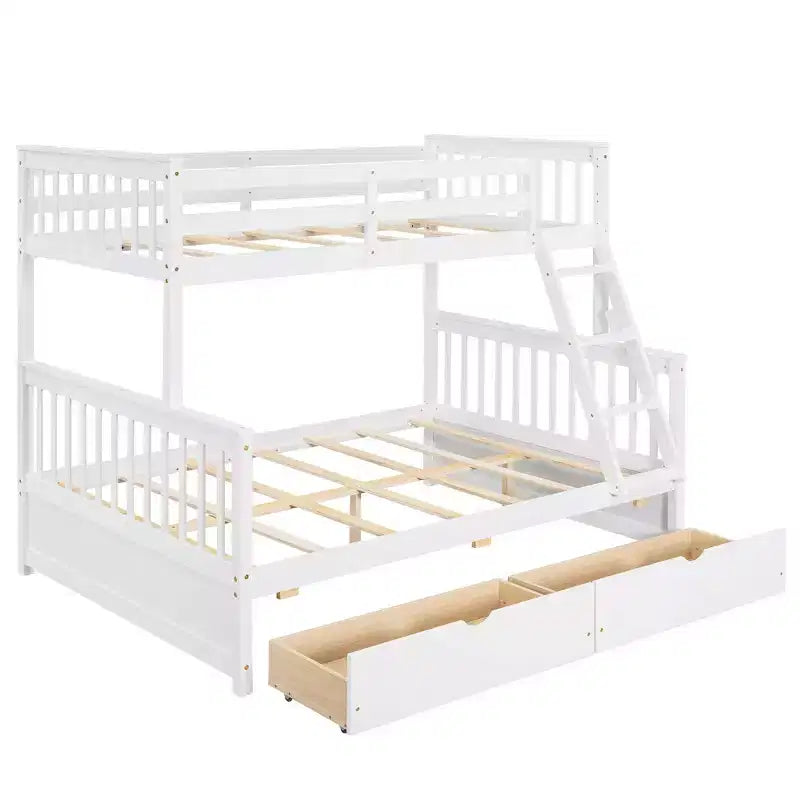 Lit superposé moderne en bois Luxystar, double au-dessus du complet, avec 2 tiroirs de rangement