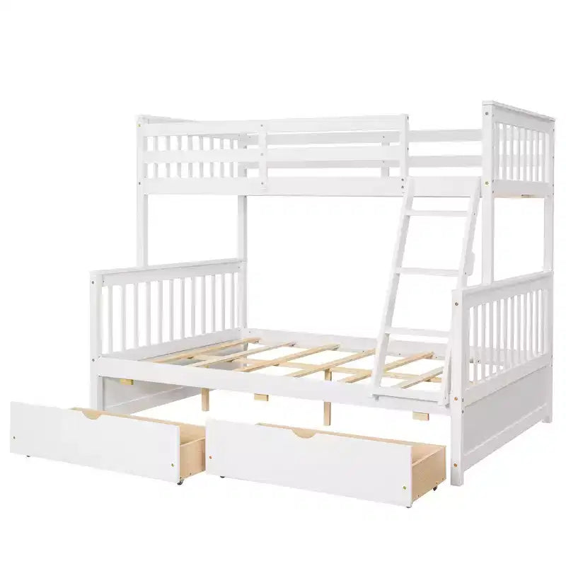Lit superposé moderne en bois Luxystar, double au-dessus du complet, avec 2 tiroirs de rangement