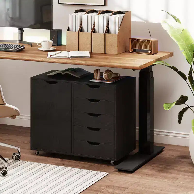 Meuble de classement à 5 tiroirs – Rangement de bureau mobile avec serrure
