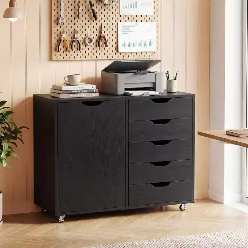 Meuble de classement à 5 tiroirs – Rangement de bureau mobile avec serrure
