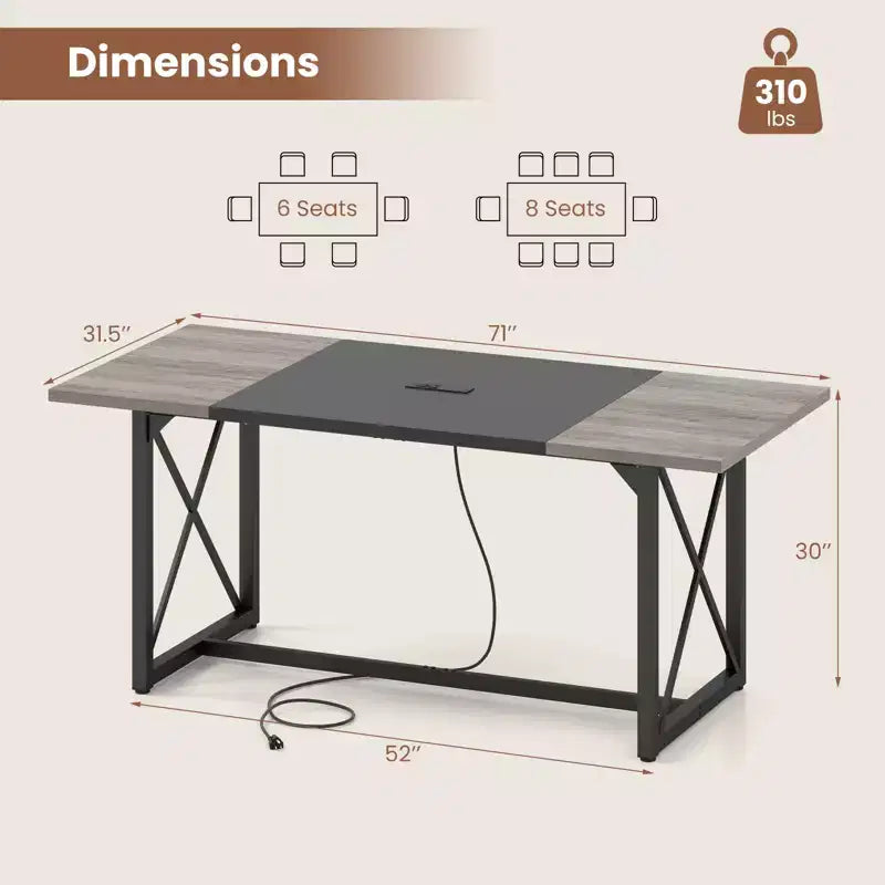 Table de conférence de 6 pieds – Table de réunion de bureau moderne