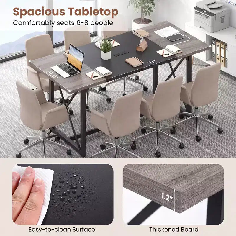 Table de conférence de 6 pieds – Table de réunion de bureau moderne