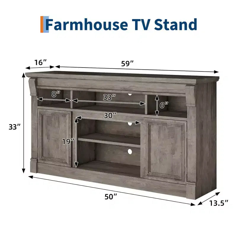Meuble TV de style ferme – Meuble de divertissement pour téléviseurs jusqu'à 65 po