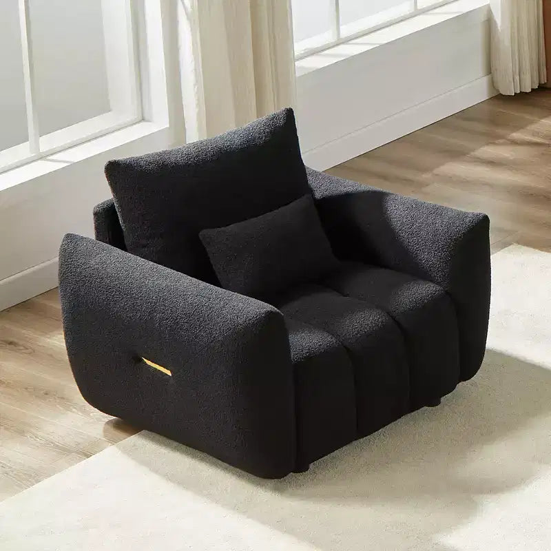 Fauteuil d'appoint moderne en tissu bouclette Teddy