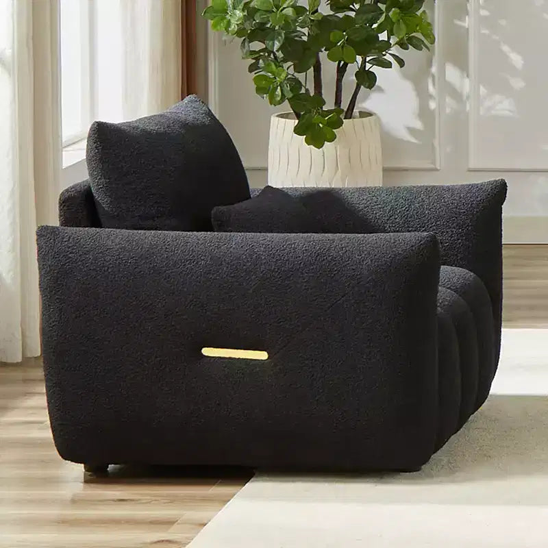 Fauteuil d'appoint moderne en tissu bouclette Teddy