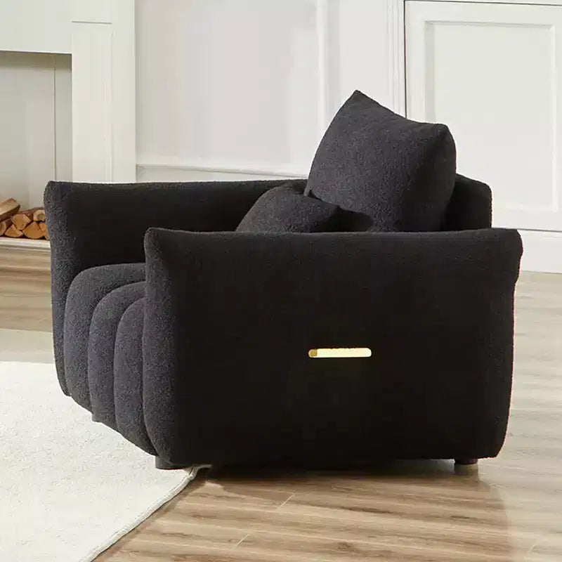 Fauteuil d'appoint moderne en tissu bouclette Teddy