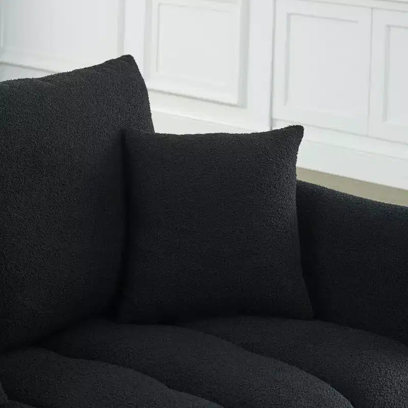 Fauteuil d'appoint moderne en tissu bouclette Teddy