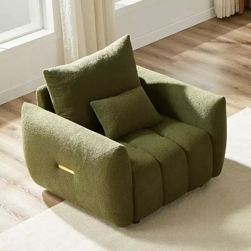 Fauteuil d'appoint moderne en tissu bouclette Teddy