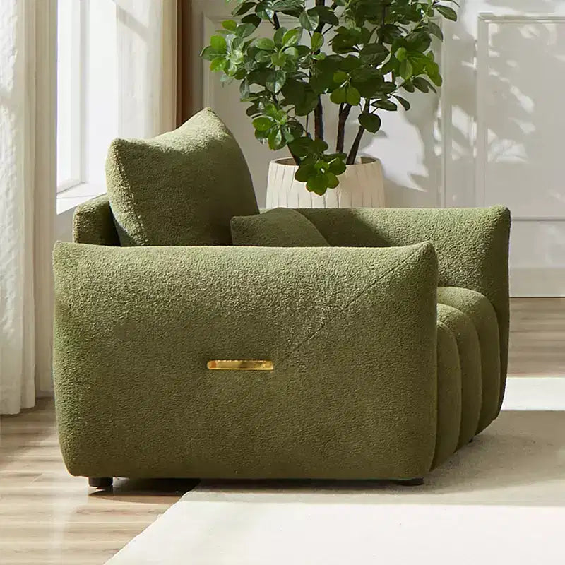 Fauteuil d'appoint moderne en tissu bouclette Teddy