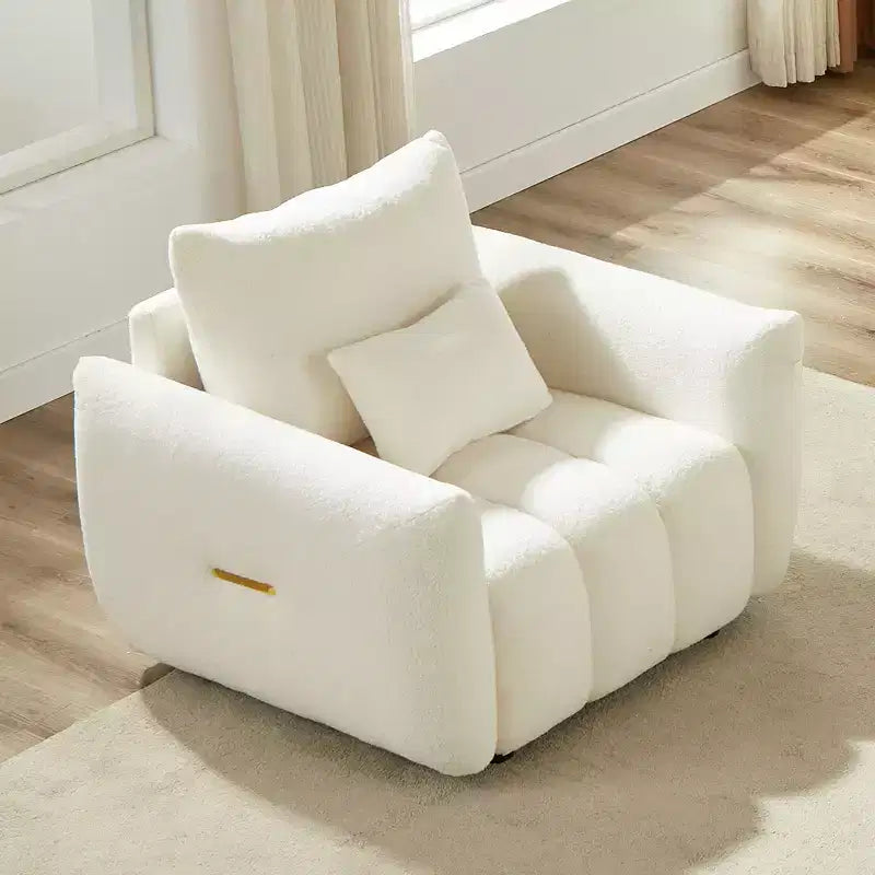 Fauteuil d'appoint moderne en tissu bouclette Teddy
