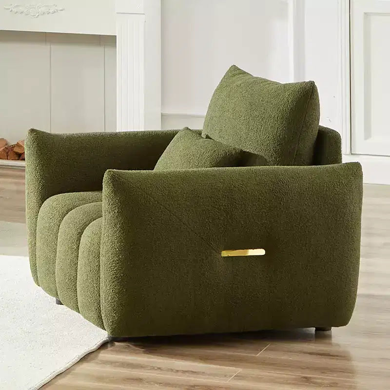 Fauteuil d'appoint moderne en tissu bouclette Teddy