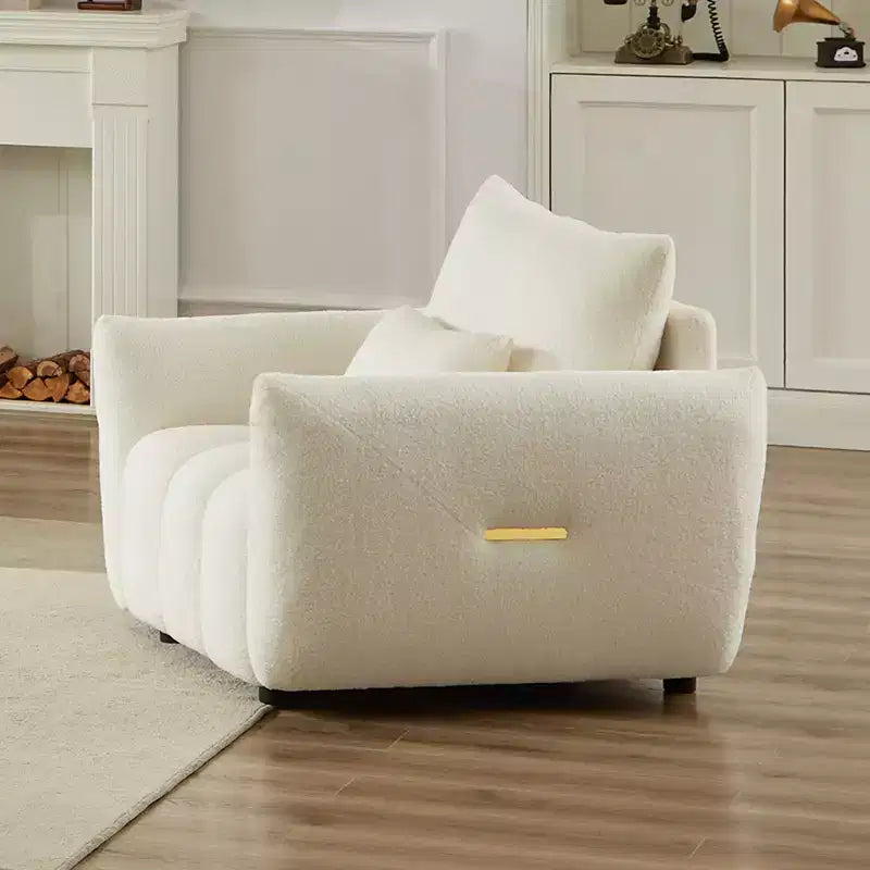 Fauteuil d'appoint moderne en tissu bouclette Teddy