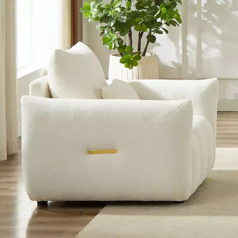 Fauteuil d'appoint moderne en tissu bouclette Teddy