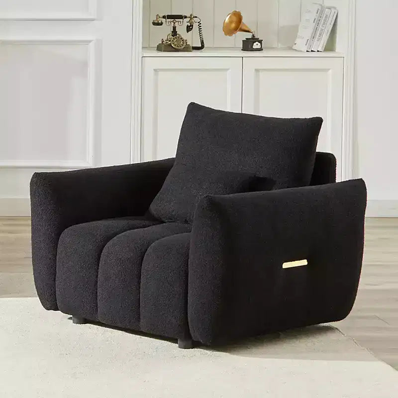Fauteuil d'appoint moderne en tissu bouclette Teddy