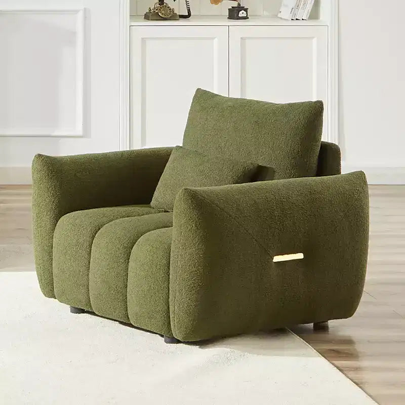 Fauteuil d'appoint moderne en tissu bouclette Teddy