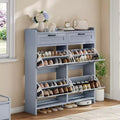 Shoe Cabinet with 4 Flip Drawers and 2 Top Drawers, Freestanding Shoe Storage Cabinets, Hidden Shoe Storage, for Living Room