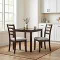 GDFStudio Parker Contemporary Wood Upholstered Dining Chair with Ladder Back (Set of 2)