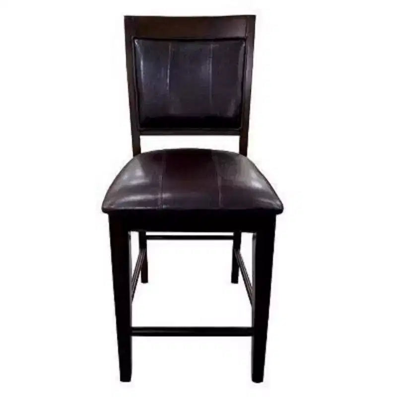 Tabouret de bar hauteur comptoir 63,5 cm en bois et similicuir - Style ferme
