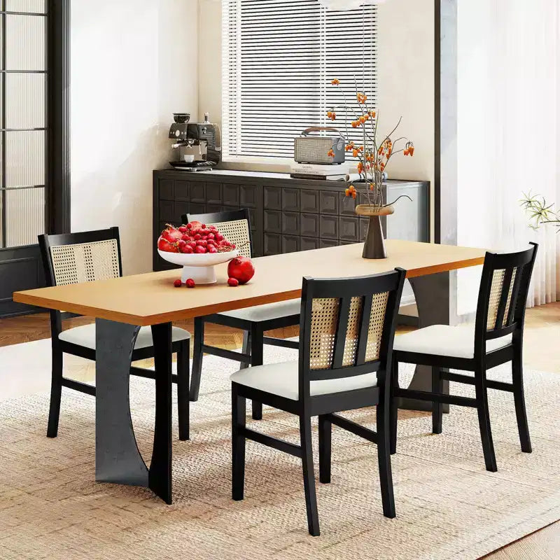Chaise de salle à manger en rotin style ferme – Lot de 2 ou 4