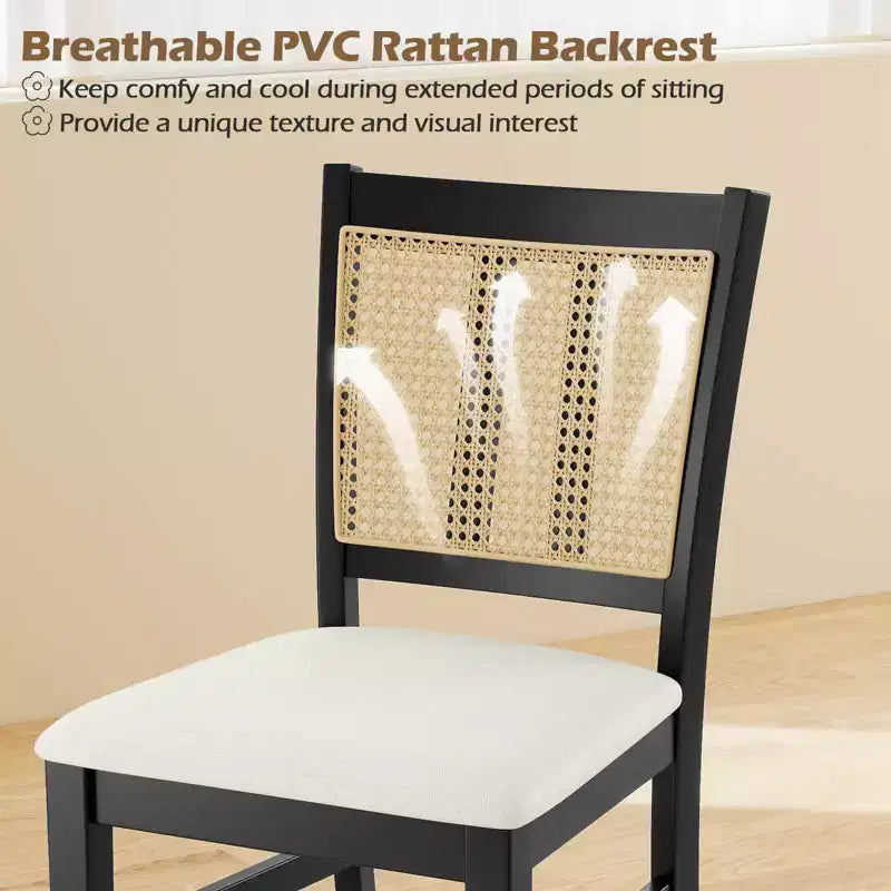 Chaise de salle à manger en rotin style ferme – Lot de 2 ou 4