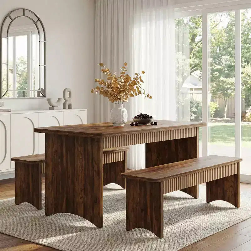 Ensemble repas 3 pièces en bois – Table et 2 chaises