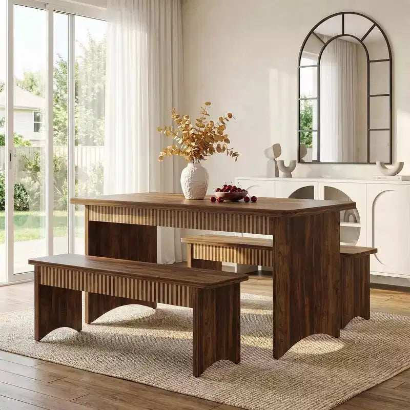 Ensemble repas 3 pièces en bois – Table et 2 chaises
