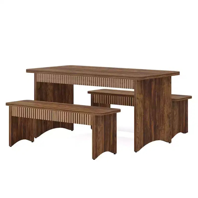 Ensemble repas 3 pièces en bois – Table et 2 chaises