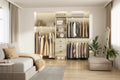 Besiost Closet System with 3 Hanging Rods, 3 Drawers and 3 Shelving Tower, 5-8FT Walk-in Closet Organizer