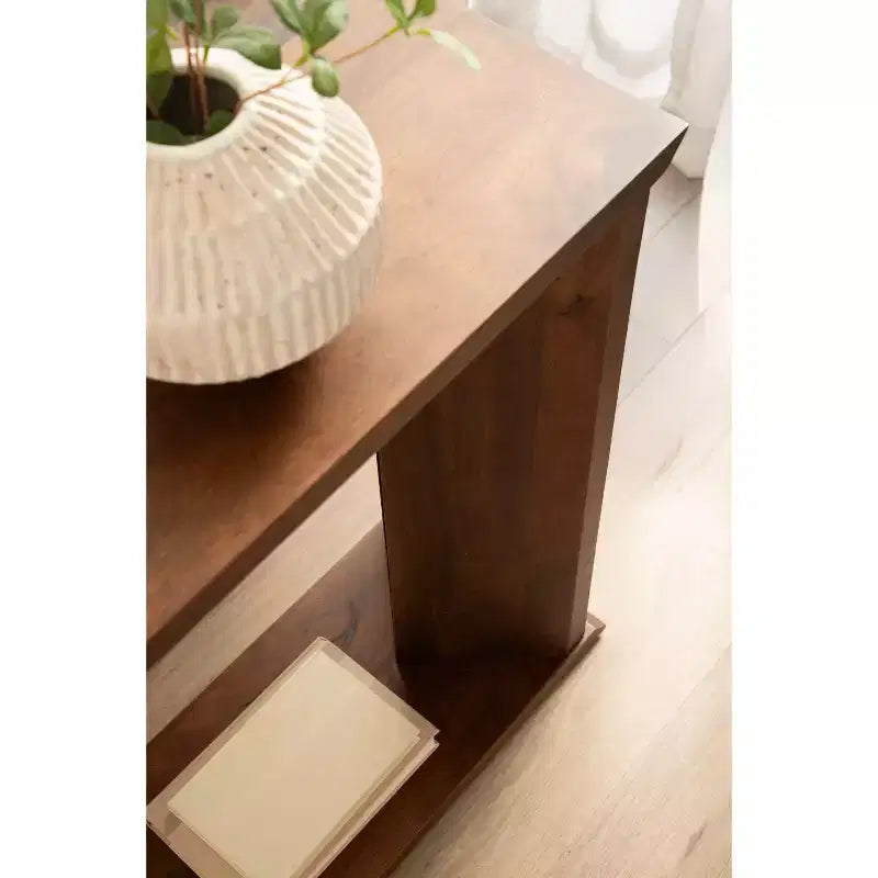 Table d'appoint en bois en C – Table basse d'appoint pour canapé et table pour ordinateur portable