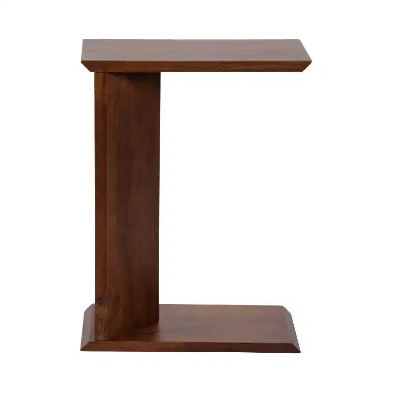 Table d'appoint en bois en C – Table basse d'appoint pour canapé et table pour ordinateur portable