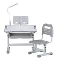 Kids Chair and Desk Set Table Lamp Adjustable Height Tilted Desktop Grey Heavy Duty
