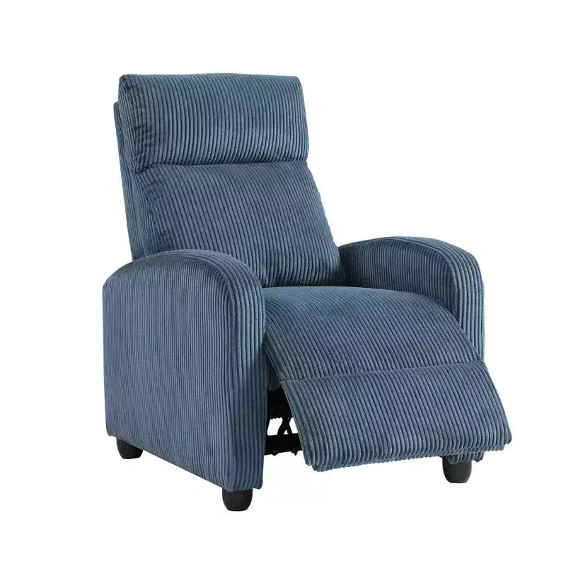 Fauteuil inclinable contemporain en velours côtelé avec dossier poussoir