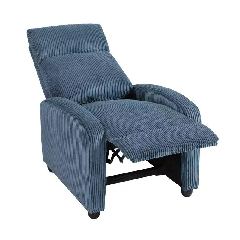 Fauteuil inclinable contemporain en velours côtelé avec dossier poussoir