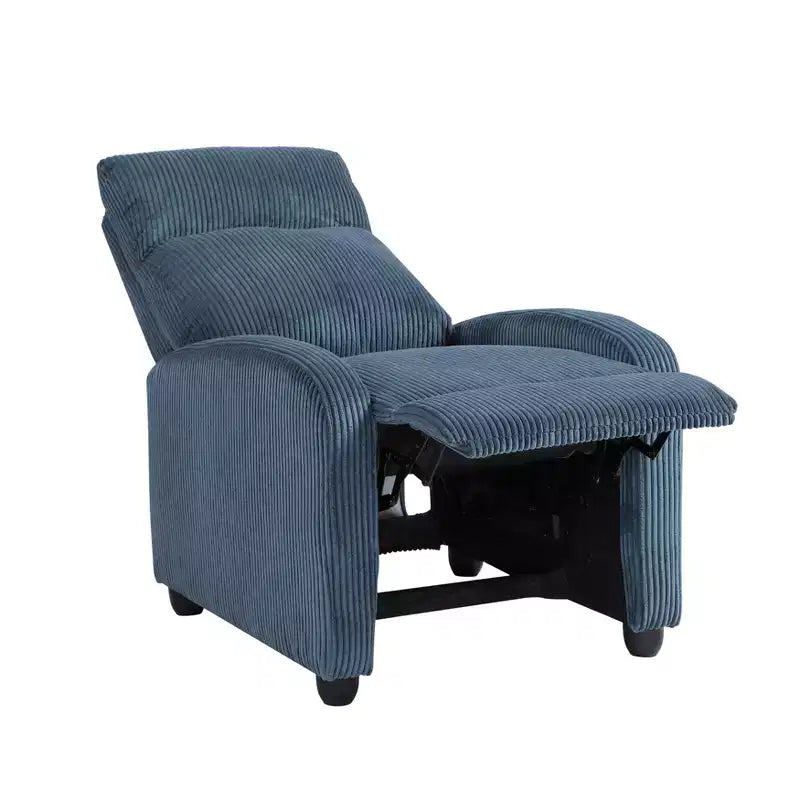 Fauteuil inclinable contemporain en velours côtelé avec dossier poussoir