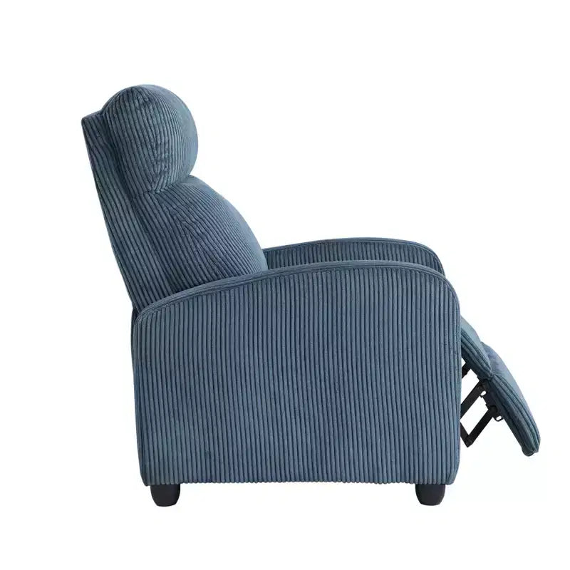 Fauteuil inclinable contemporain en velours côtelé avec dossier poussoir