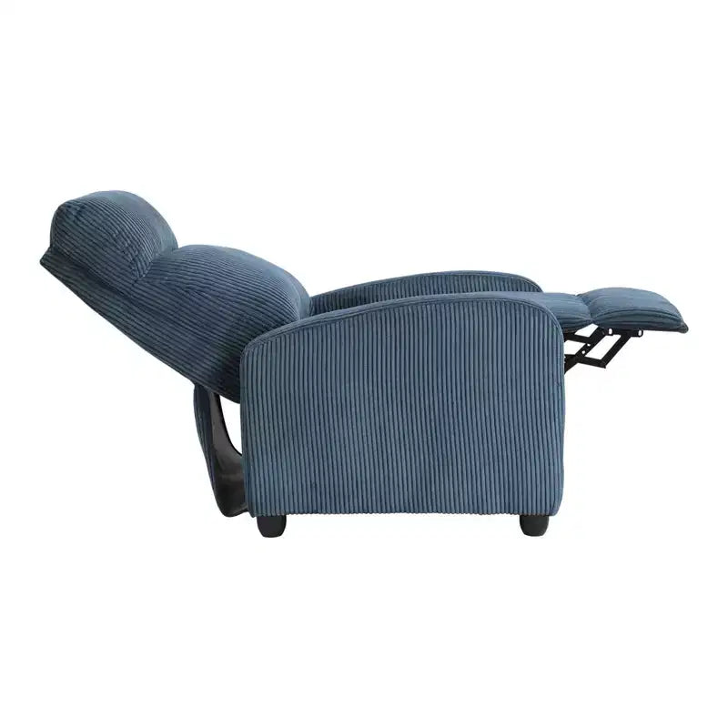 Fauteuil inclinable contemporain en velours côtelé avec dossier poussoir
