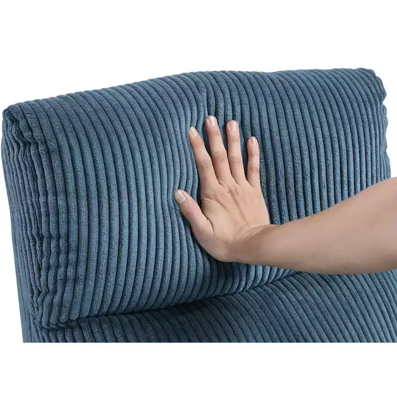 Fauteuil inclinable contemporain en velours côtelé avec dossier poussoir