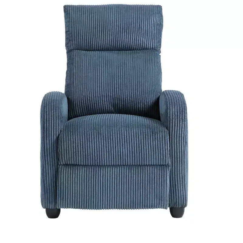 Fauteuil inclinable contemporain en velours côtelé avec dossier poussoir