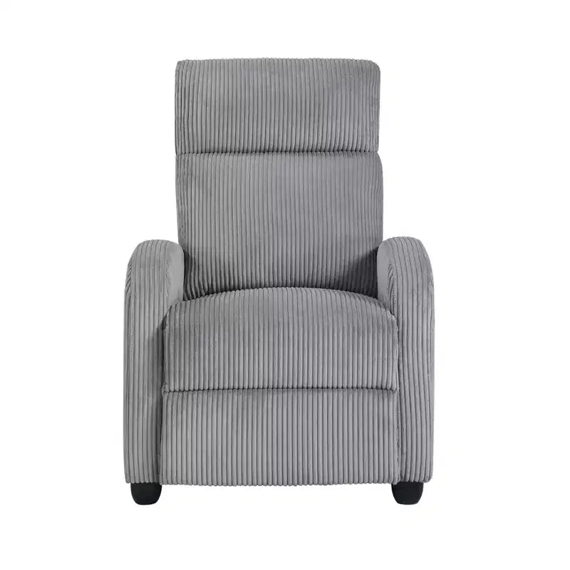 Fauteuil inclinable contemporain en velours côtelé avec dossier poussoir