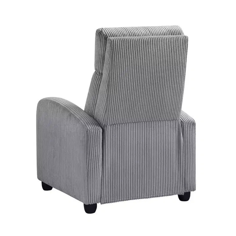Fauteuil inclinable contemporain en velours côtelé avec dossier poussoir
