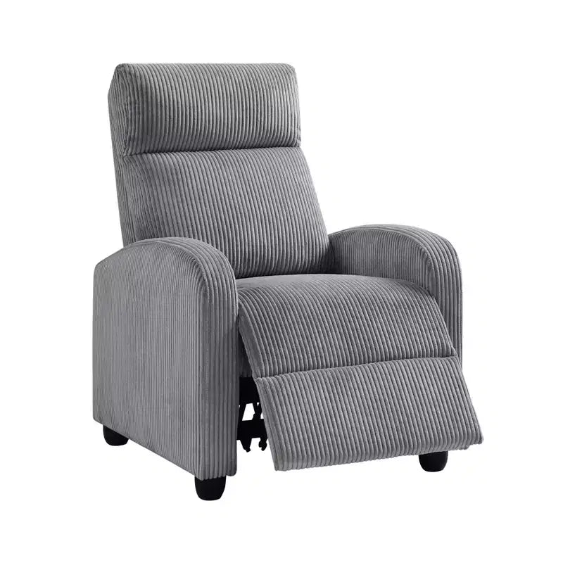 Fauteuil inclinable contemporain en velours côtelé avec dossier poussoir