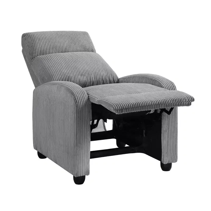 Fauteuil inclinable contemporain en velours côtelé avec dossier poussoir