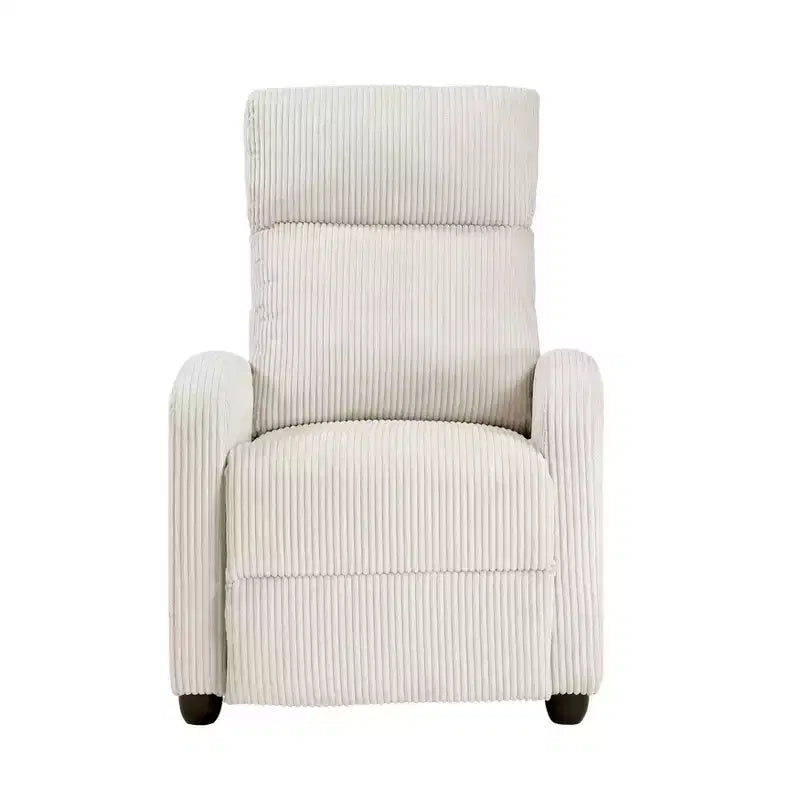 Fauteuil inclinable contemporain en velours côtelé avec dossier poussoir