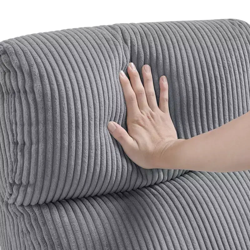 Fauteuil inclinable contemporain en velours côtelé avec dossier poussoir