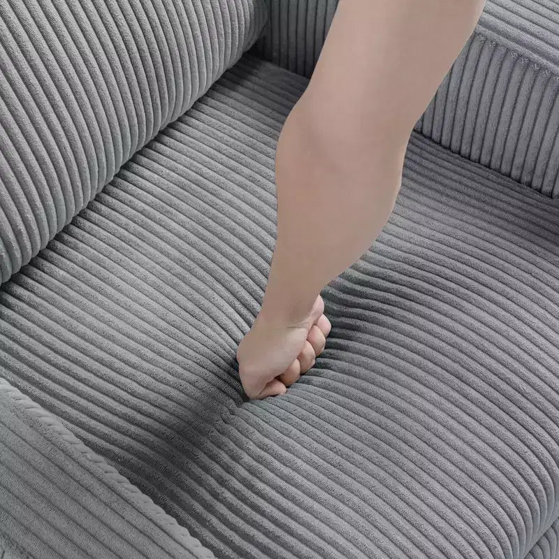 Fauteuil inclinable contemporain en velours côtelé avec dossier poussoir