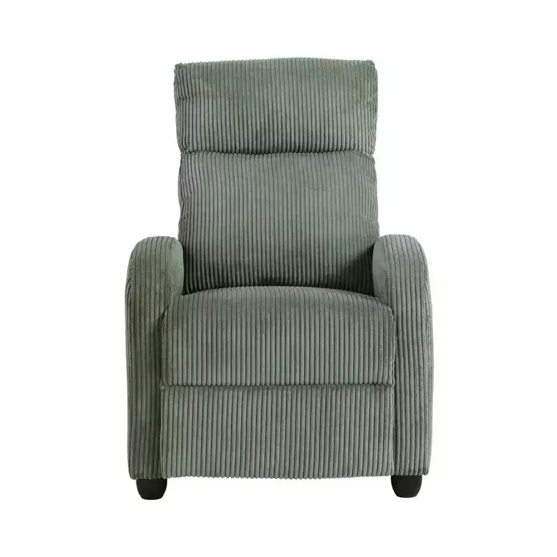 Fauteuil inclinable contemporain en velours côtelé avec dossier poussoir